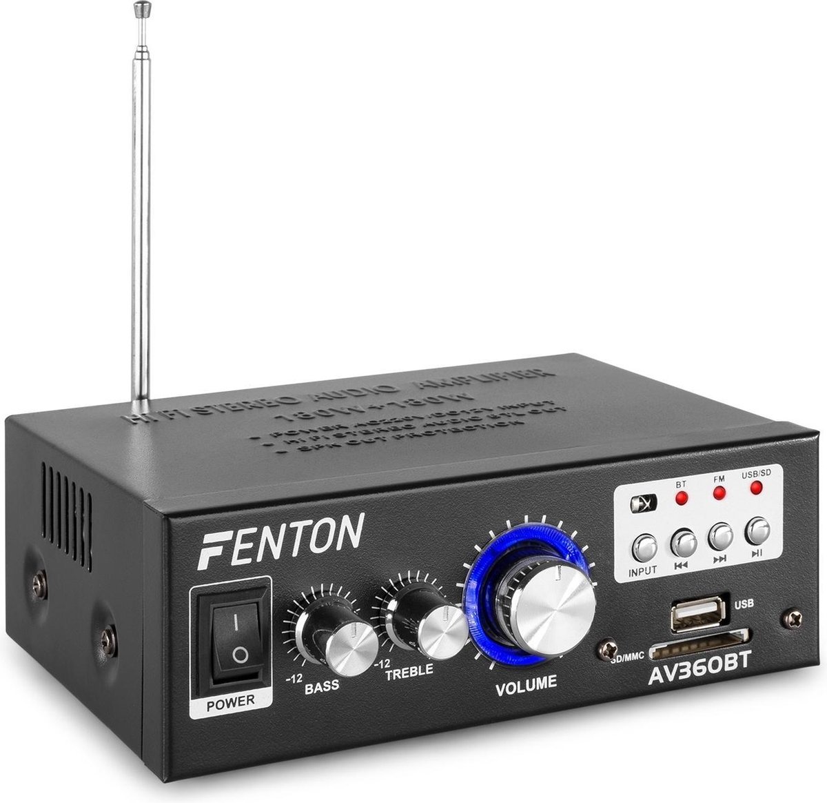Fenton AV360BT mini versterker met Bluetooth, MP3-speler, USB en SD