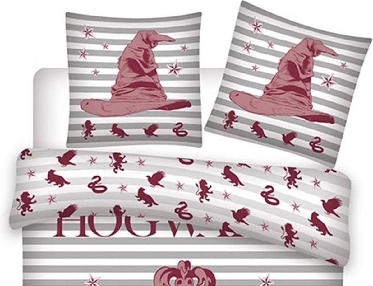 Sorting Hat - Dekbedovertrek - Eenpersoons - 140 x 200 cm - Multi - Rood