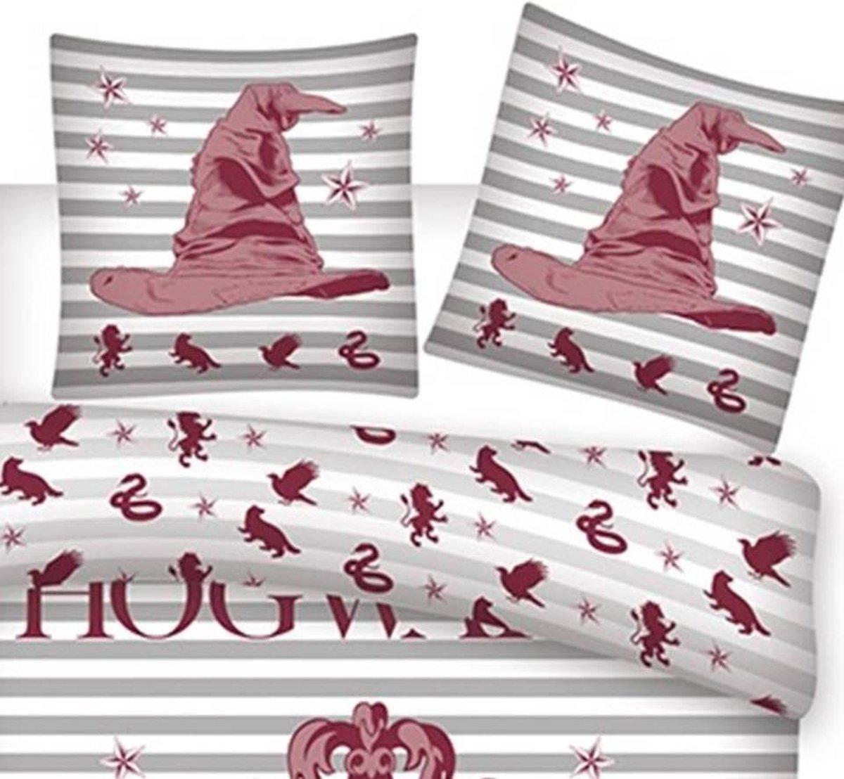 Sorting Hat - Dekbedovertrek - Eenpersoons - 140 x 200 cm - Multi - Rood
