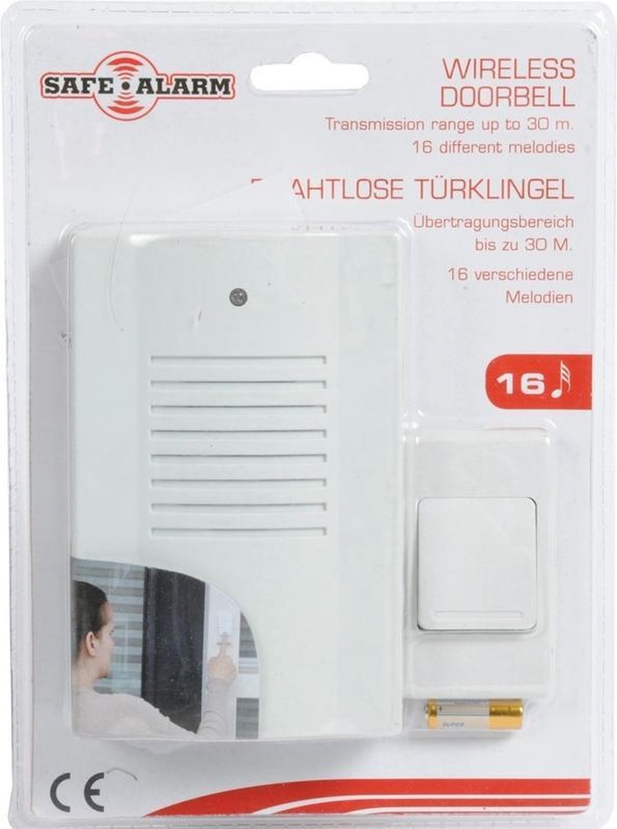 Grundig Deurbel draadloos met 16 muziekjes - - Wit