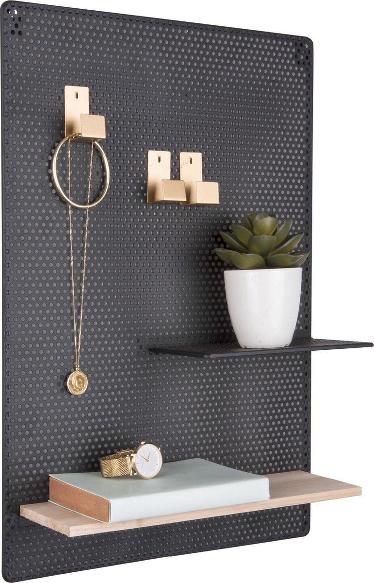 Present Time memobord Perky Mesh 34,5 x 52,5 cm staal - Zwart