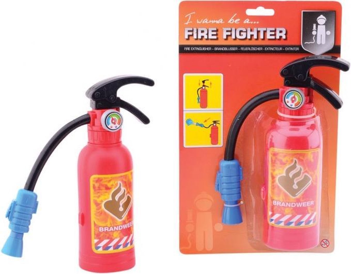 Johntoy brandblusser Fire Fighter 22 cm - Rood