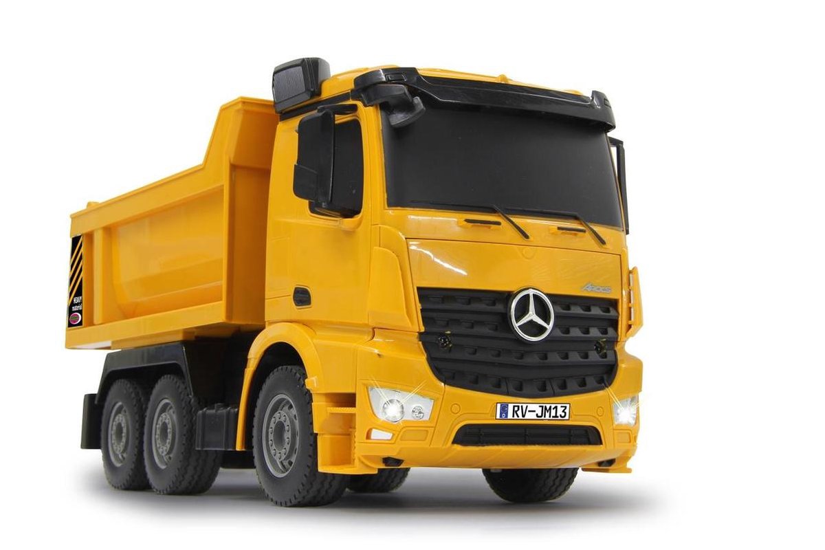 Jamara kiepwagen RC Mercedes Benz Arocs 2,4 GHz 1:26 - Geel