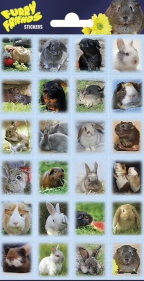 Top1Toys Funny Products stickervel Rabbits/Guinea Pigs papier 24 stuks