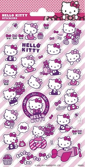 Hello Kitty stickervel meisjes papier donkerroze/wit 30 stuks