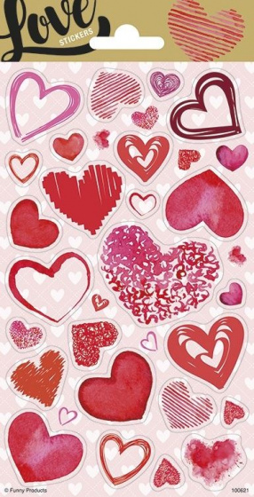 Funny Products stickervel Hearts junior papier roze 31 stuks