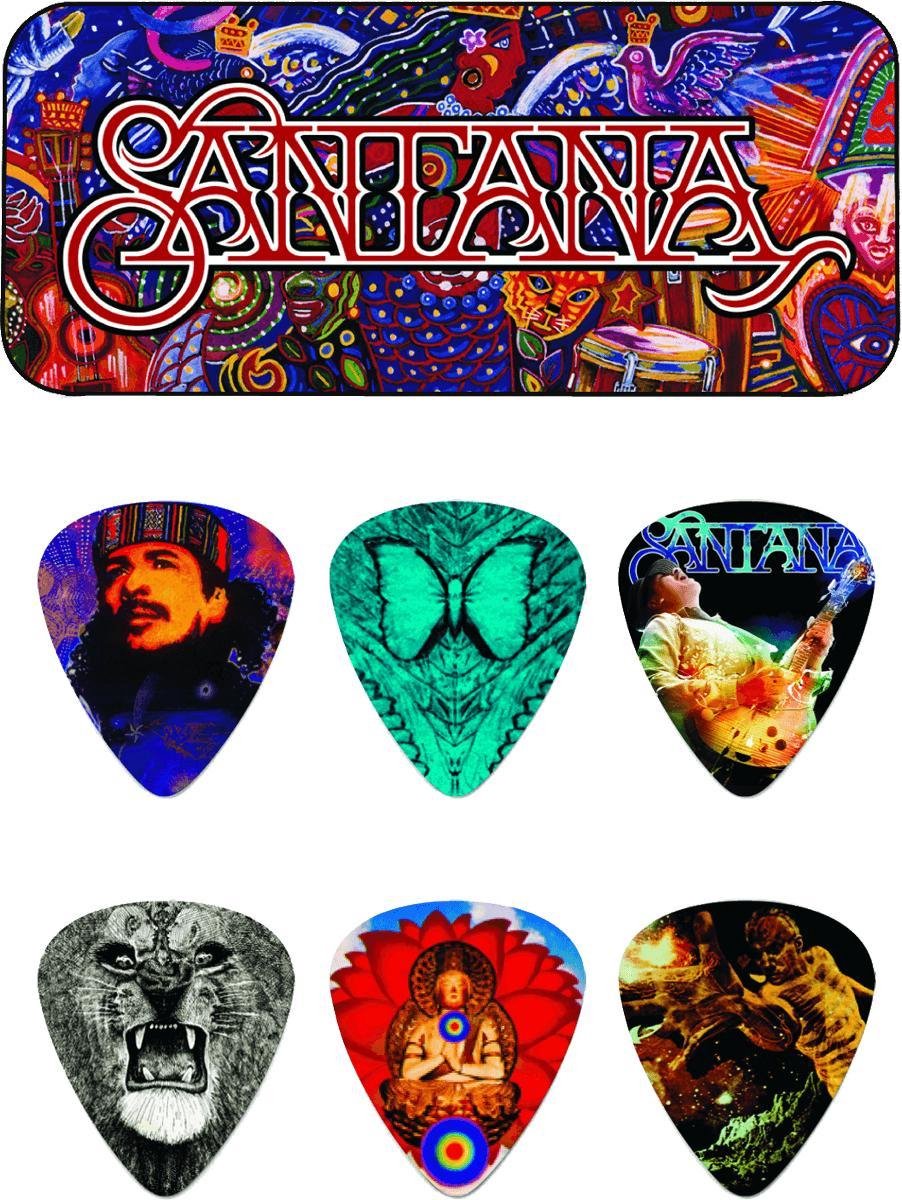 Dunlop SANPT02H Santana Heavy Gauge Pick Tin plectrum set 6 stuks