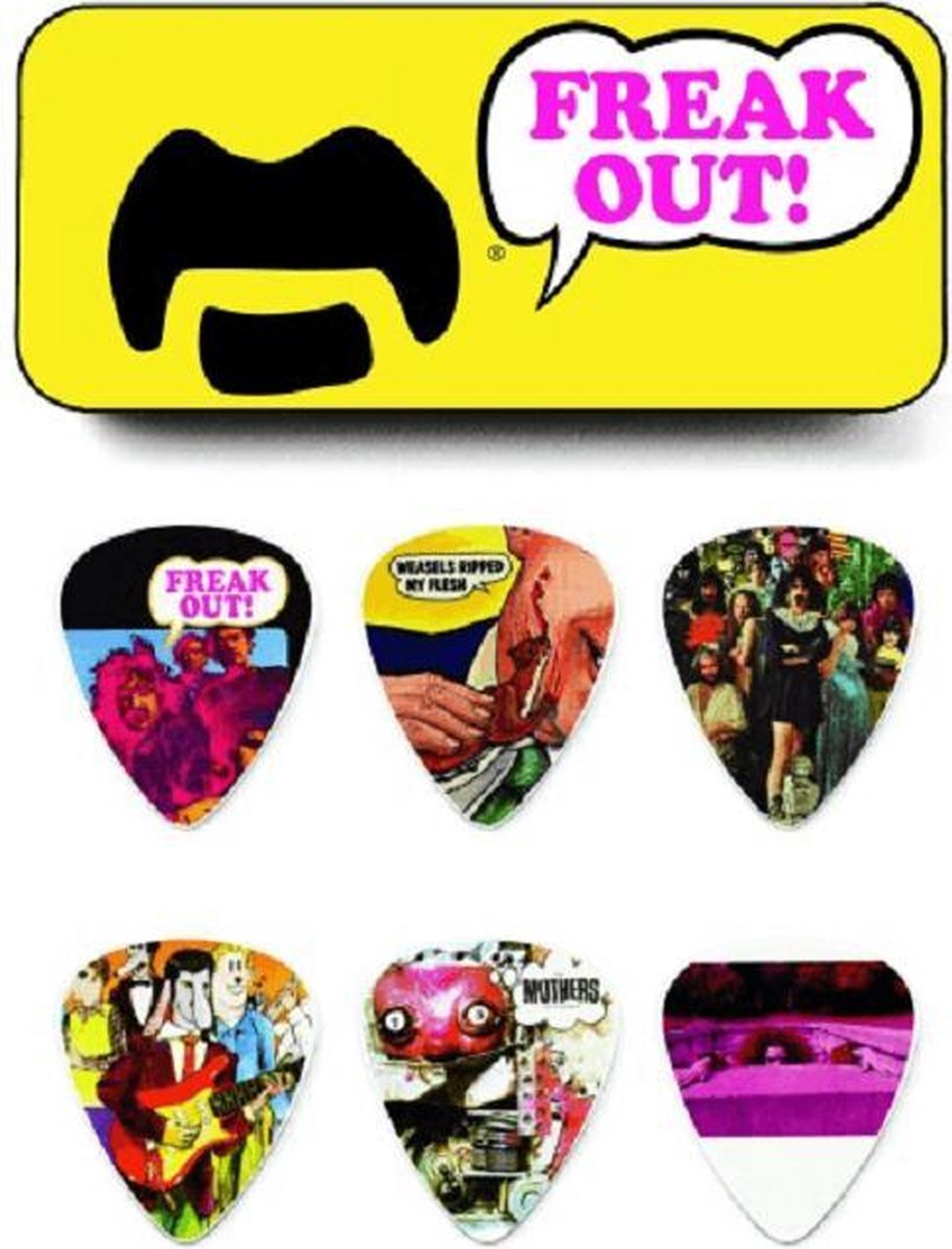 Dunlop ZAPPT01M Frank Zappa Yellow Pick Tin plectrum set 6 stuks