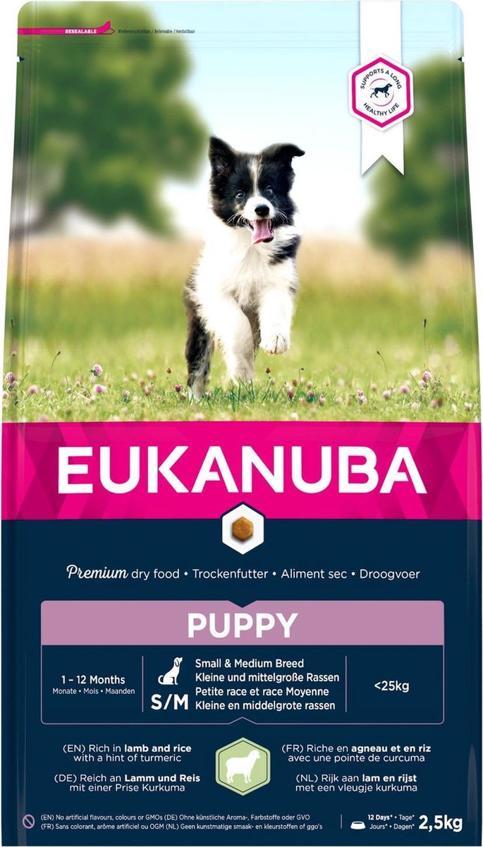 Eukanuba Puppy Small & Medium Breed Lam - Hondenvoer - 2.5 kg