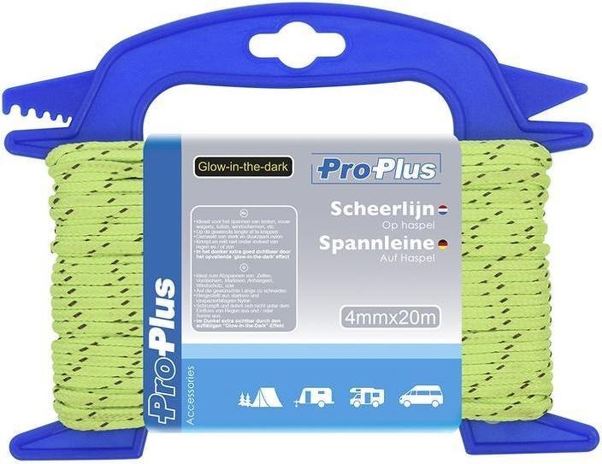 PROPLUS Scheerlijn op haspel Glow In The Dark - Groen