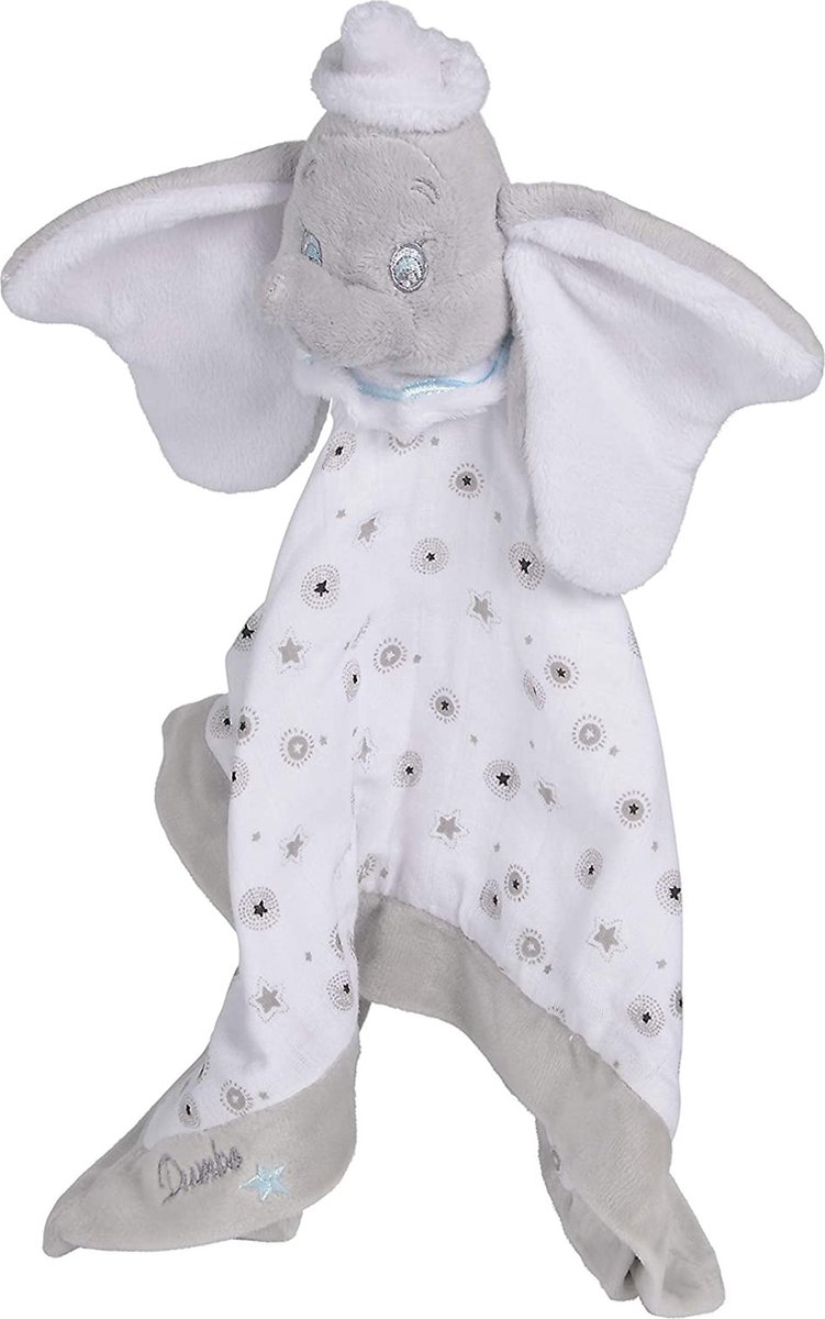 Nicotoy knuffeldoekje Disney Dumbo junior 40 cm pluche - Wit