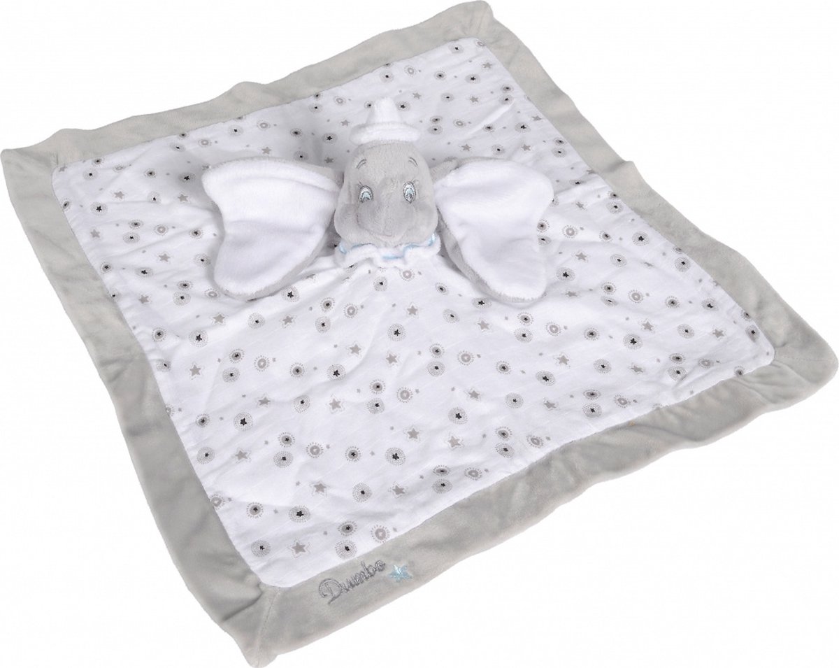 Nicotoy knuffeldoekje Disney Dumbo junior 40 cm pluche - Wit