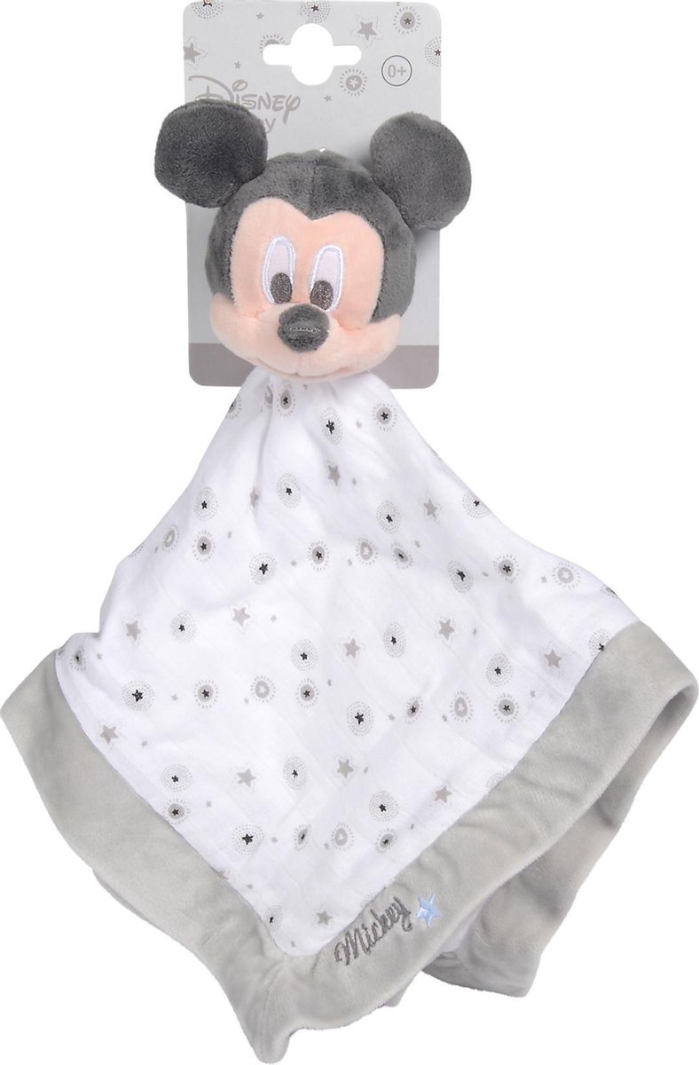 Nicotoy knuffeldoekje Disney Mickey Mouse 40 cm pluche - Wit