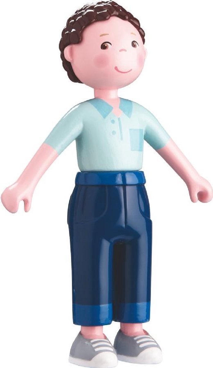 HABA Little Friends poppenhuispop Papa Michael meisjes 12 cm - Blauw