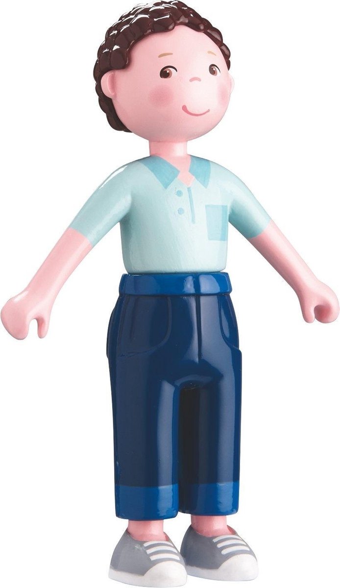 HABA Little Friends poppenhuispop Papa Michael meisjes 12 cm - Blauw