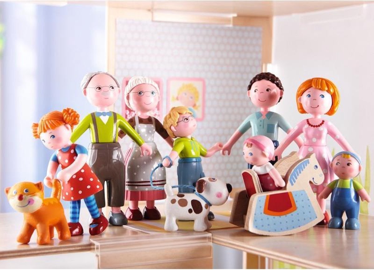 HABA Little Friends poppenhuispop Papa Michael meisjes 12 cm - Blauw