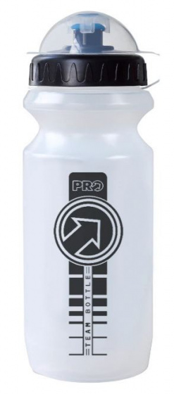 Pro sportbidon met deksel Team 0,6 liter PVC 21 cm/zwart - Wit