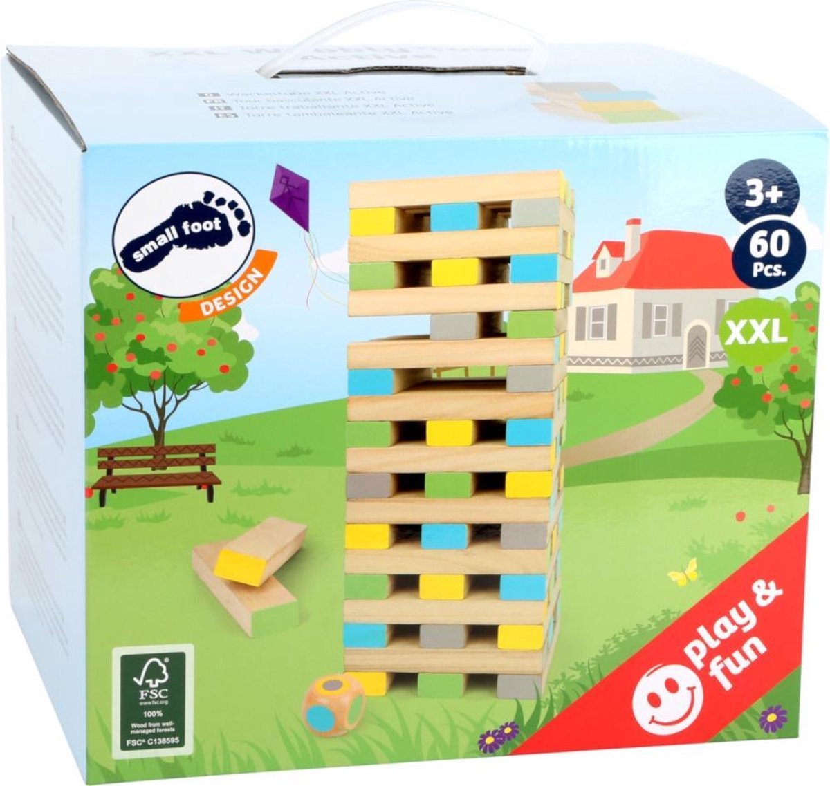 Small Foot Legler wiebeltoren XXL junior 70 100 cm hout 61 delig