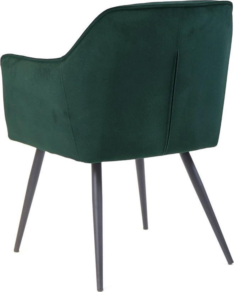 Bronx71 Velvet Eetkamerstoel Fiona Donker - Groen