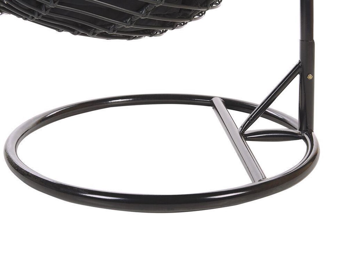 Beliani Tollo Hangstoel Met Standaard Pe Rotan 97 X 106 Cm - Zwart