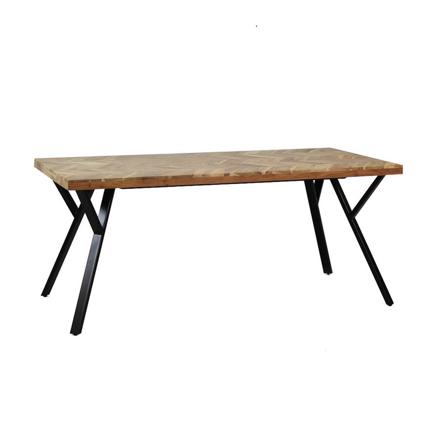 Bronx71 Industriële Eettafel Visgraat Hunter Acaciahout 180 X 90 Cm - Bruin