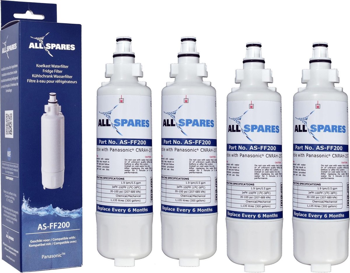 AllSpares Panasonic Waterfilter Koelkast (4st.) Cnrah-257760