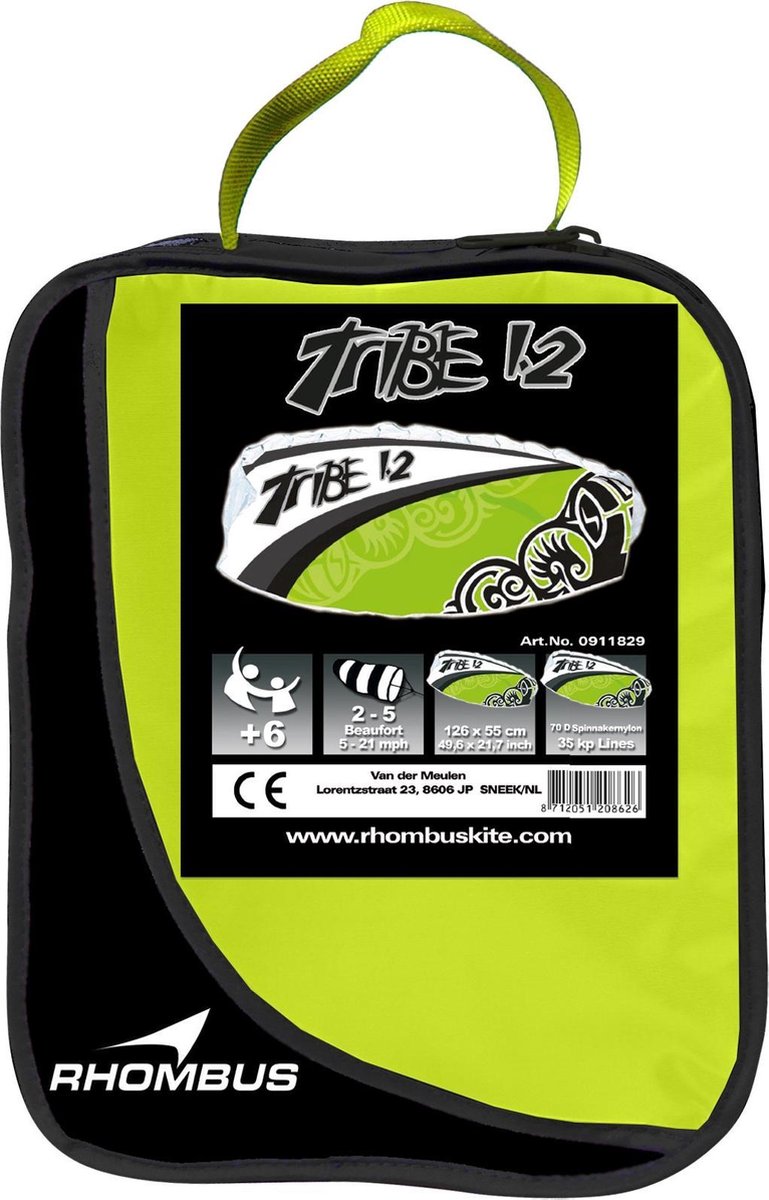 Rhombus Tribe 1.2 Vlieger - Zwart