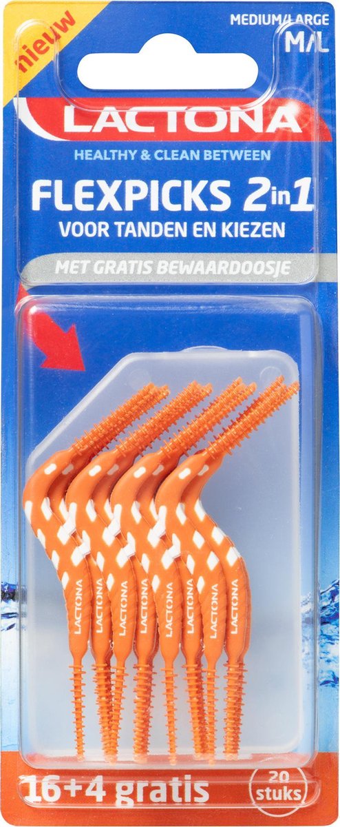 Lactona Flex Picks 2in1 M/l 20stuks - Oranje