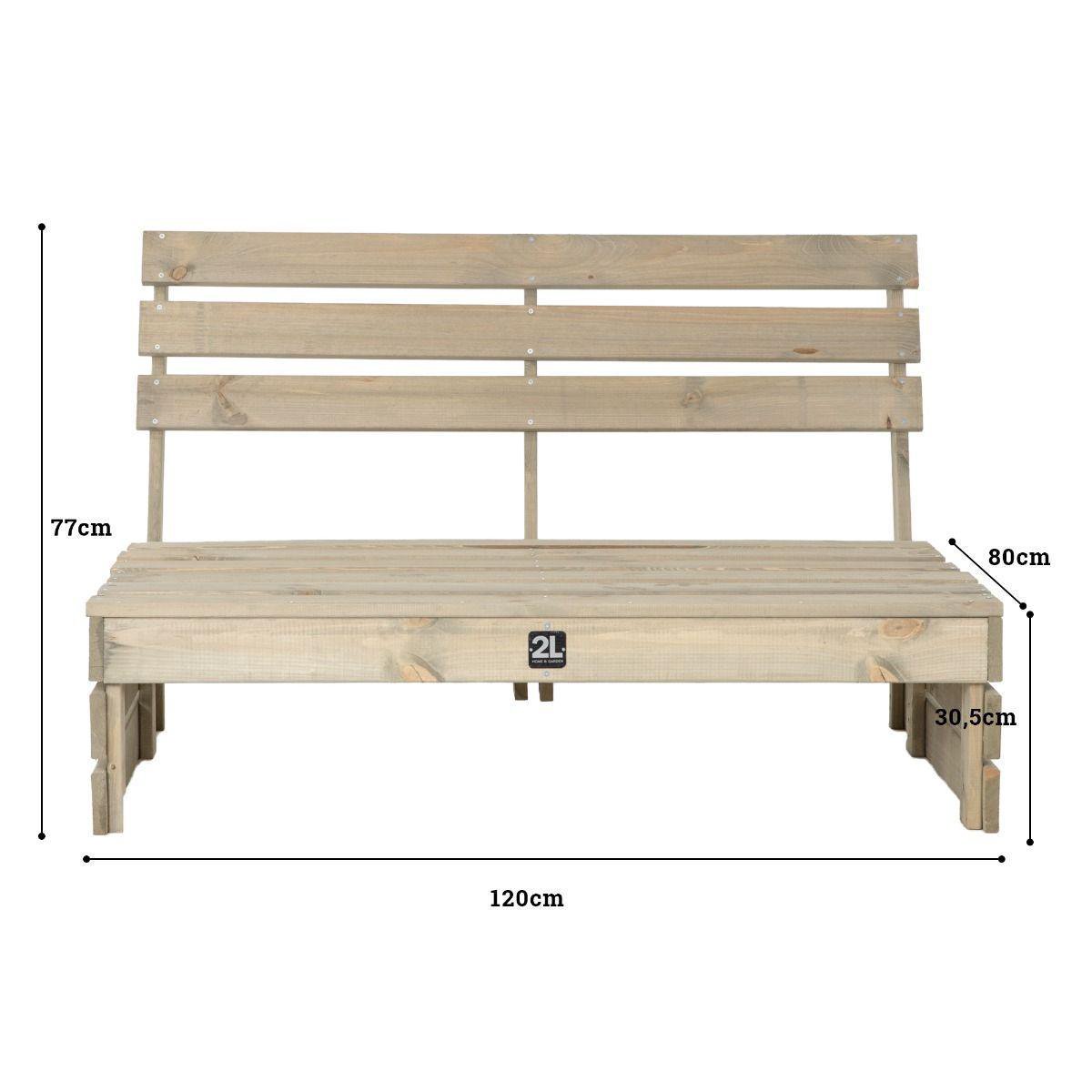 2L Home & Garden Palletbank Greywash - - Grijs