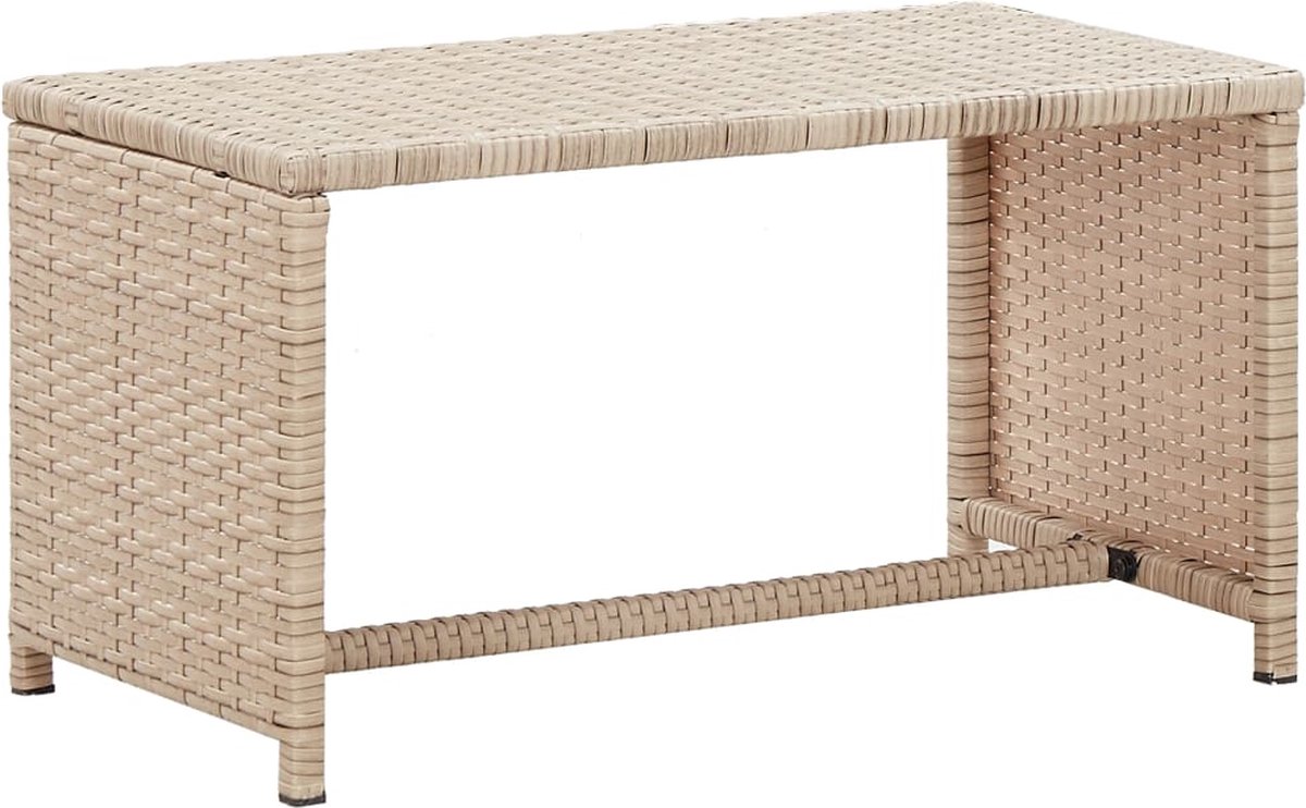 Vidaxl Salontafel 70x40x38 Cm Poly Rattan - Beige