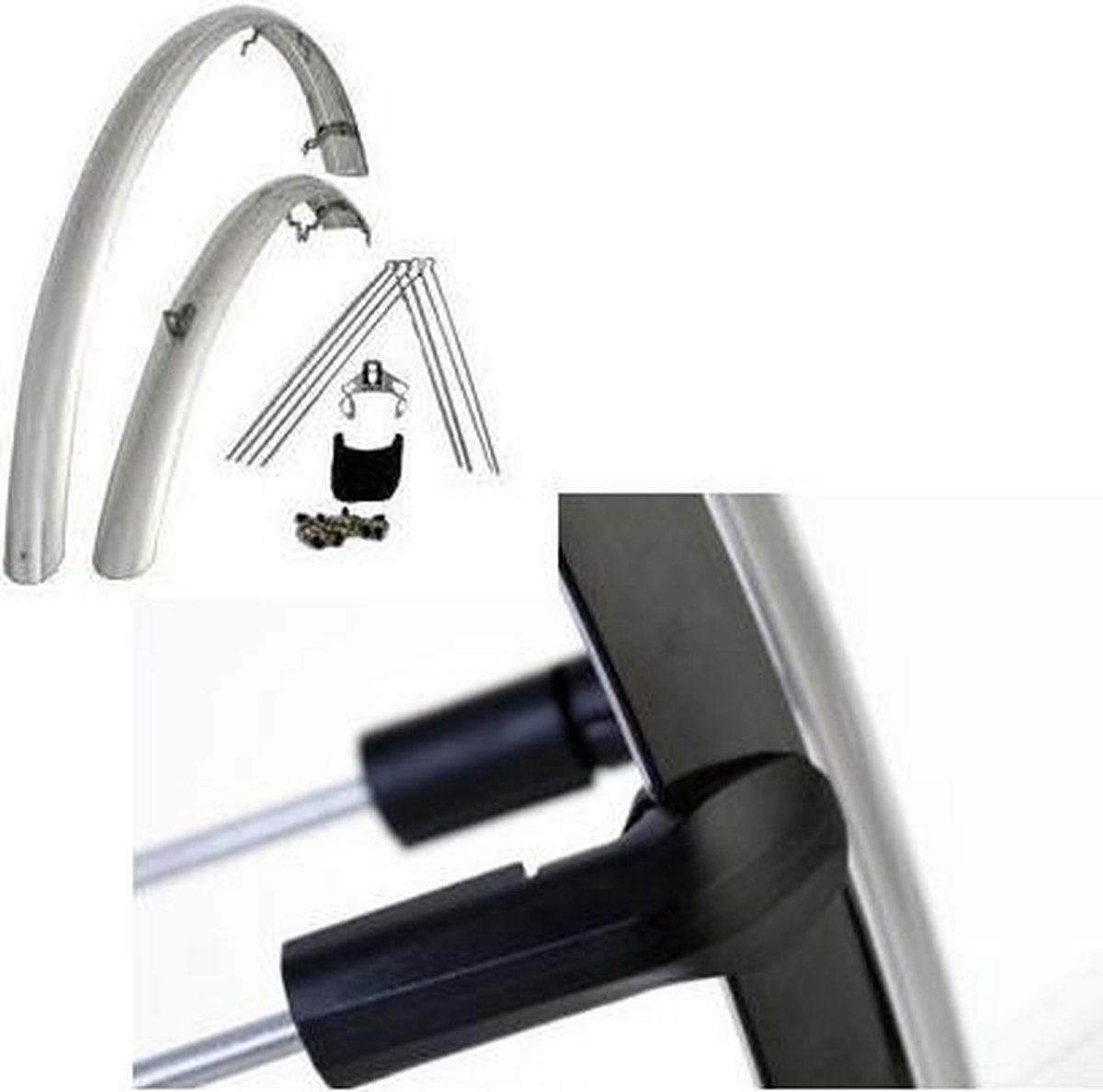 Eurofender Spatbordenset Rapido 46 Mm - 28 Inch Kunststof Zilver - Silver