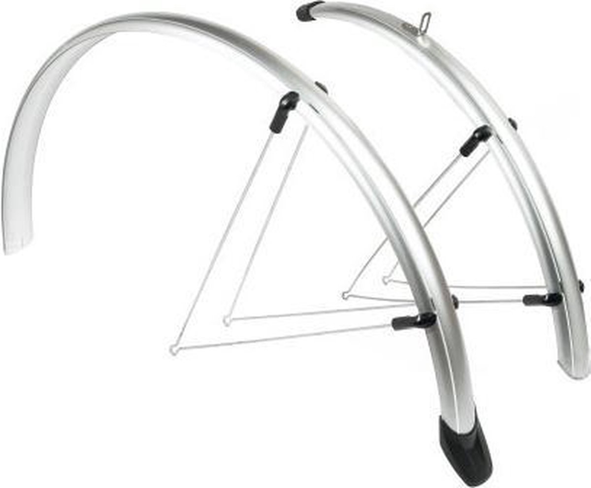 Eurofender Spatbordenset Rapido 46 Mm - 28 Inch Kunststof Zilver - Silver