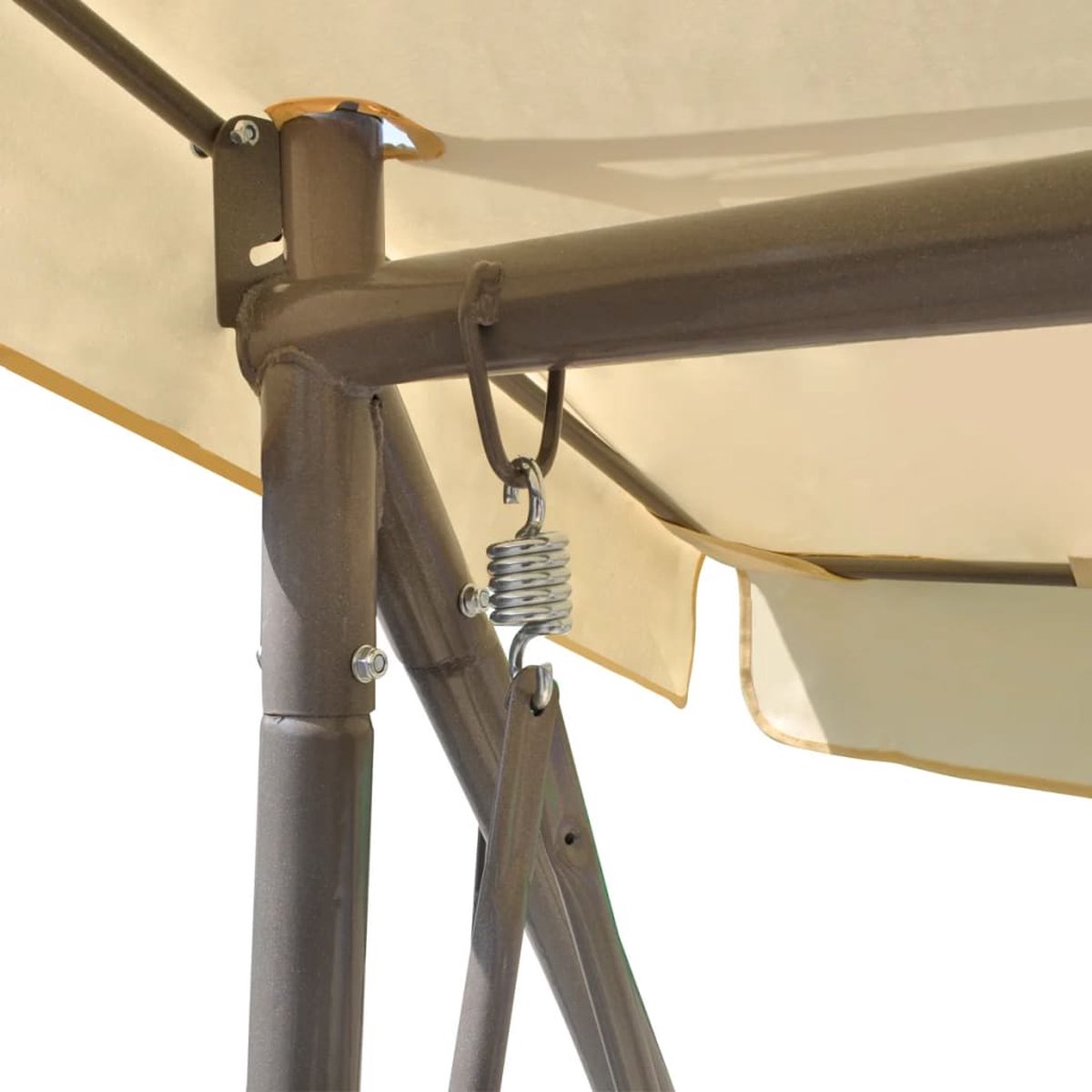 Vidaxl Schommelstoel Voor Buiten Met Luifel En Versiering Zand - Wit