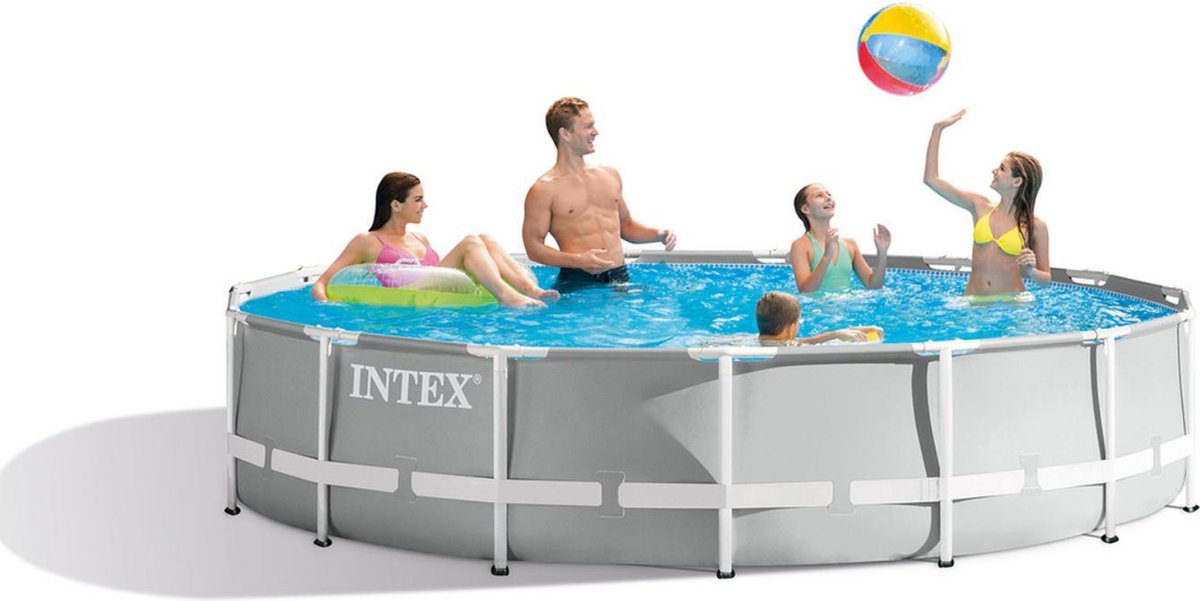 Intex Opzetzwembad Met Accessoires Prism Frame Ø457 X 107 Cm - Grijs