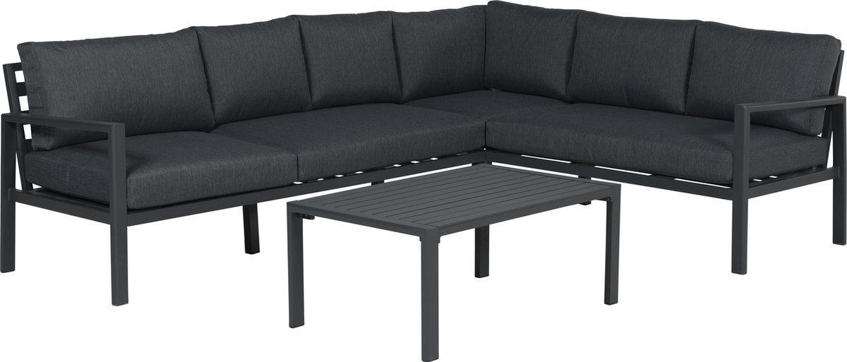 Garden Impressions - Lexinton Loungeset 4-delig - Aluminium - Carbon Black - Zwart