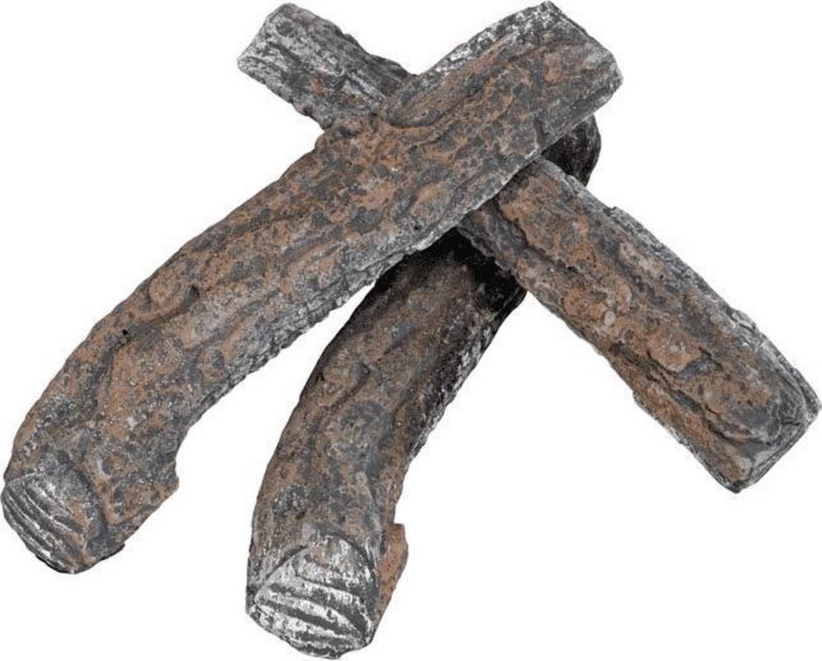 Cosi Keramische Houtblokken Set Van 3 Stuks Tbv Inbouwbrander - Bruin