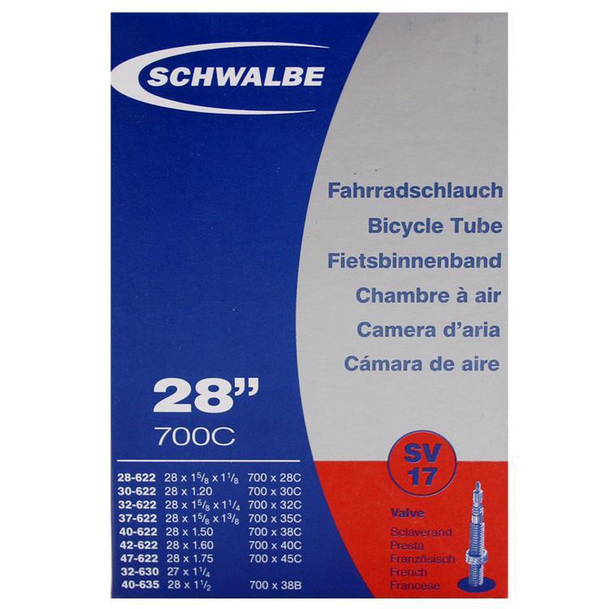 Schwalbe Binnenband 27/28 X 1.10/1.75 (28/47-609/635) Fv 40 Mm - Zwart