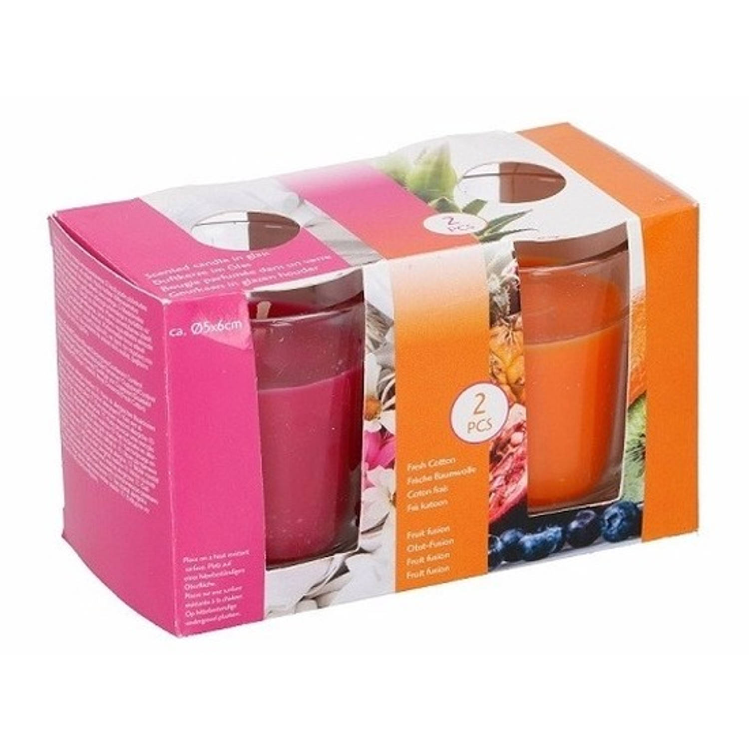 Geurkaarsen Set Fresh Cotton En Fruit Fusion In Glas - Geurkaarsen Geschenksets