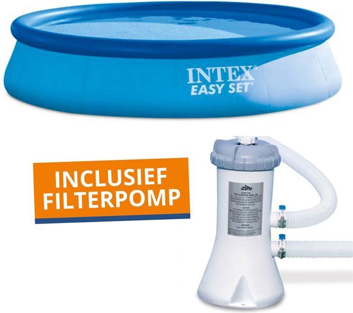Intex Easy Set Opblaaszwembad Met Filterpomp 457 Cm - Blauw