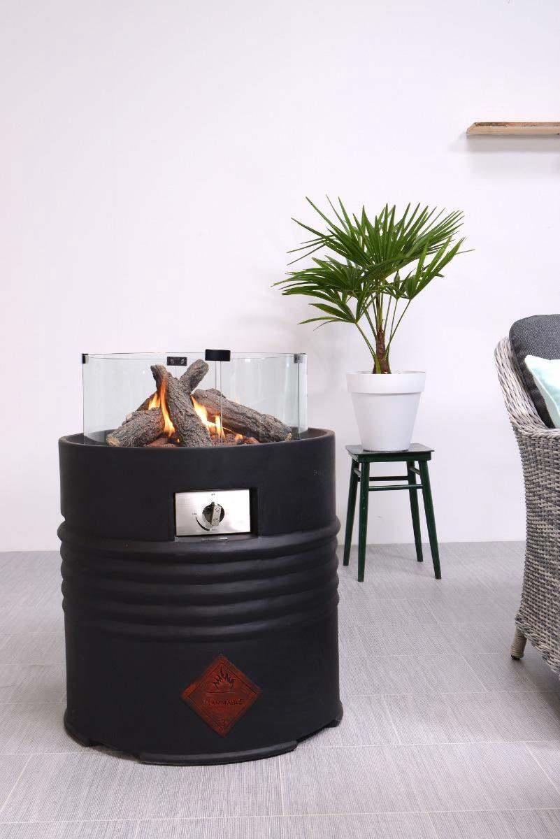 Cozy Living Sfeerhaard Barrel / Ø60xh62 Cm - Zwart