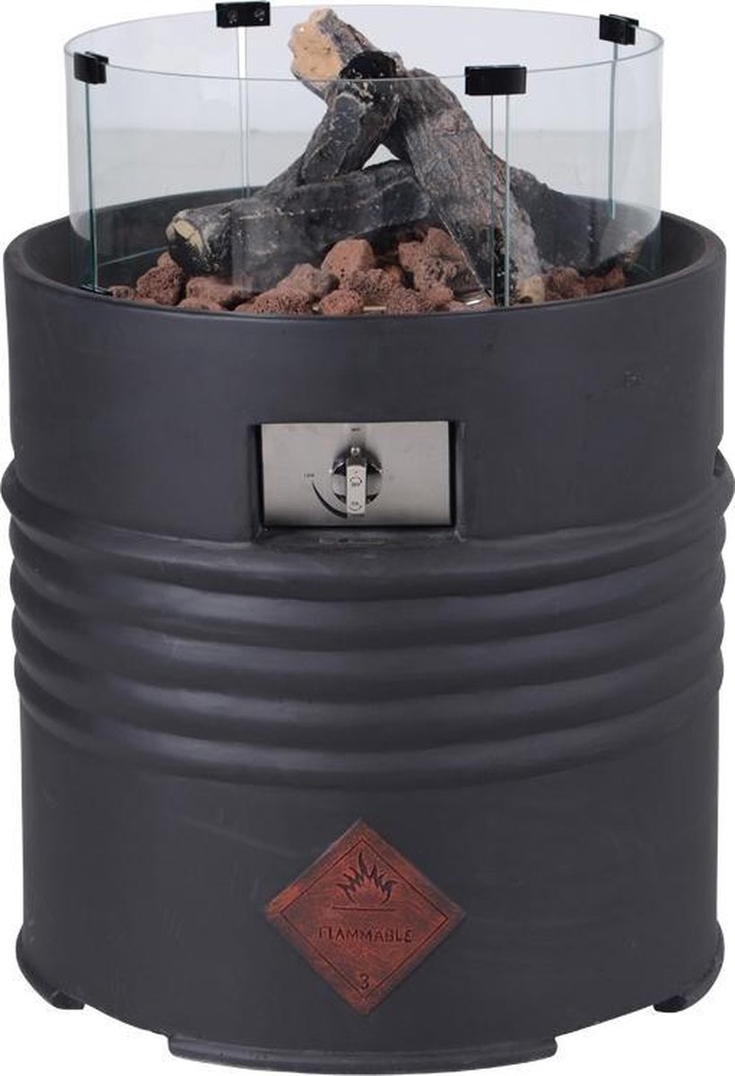 Cozy Living Sfeerhaard Barrel / Ø60xh62 Cm - Zwart