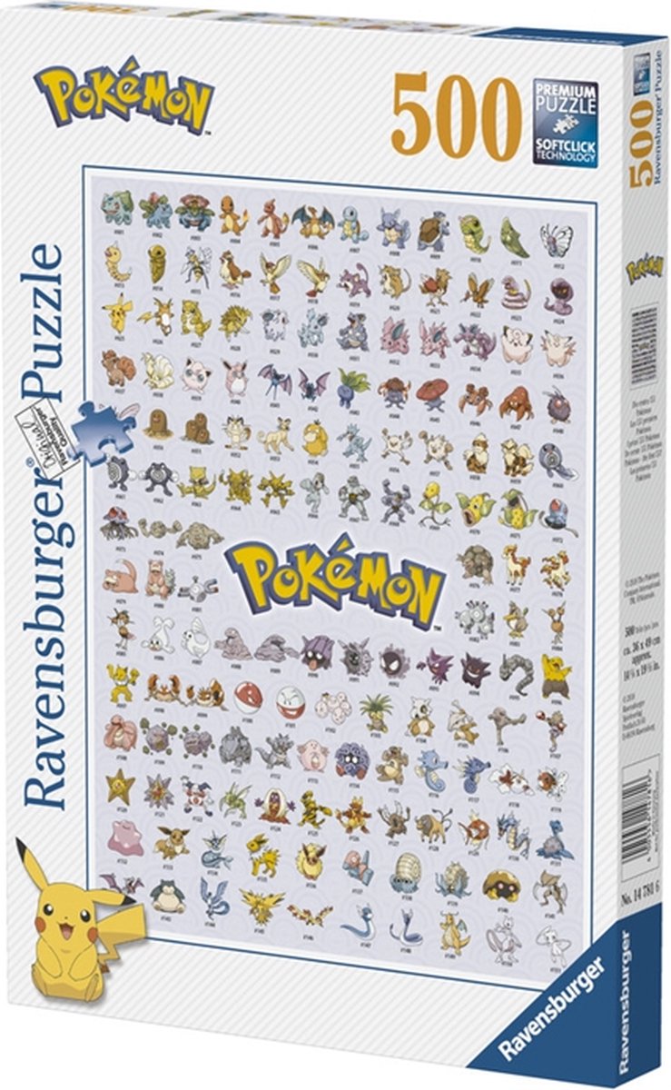 Ravensburger Puzzel Eerste Generatie Pokémon - 500 Stukjes