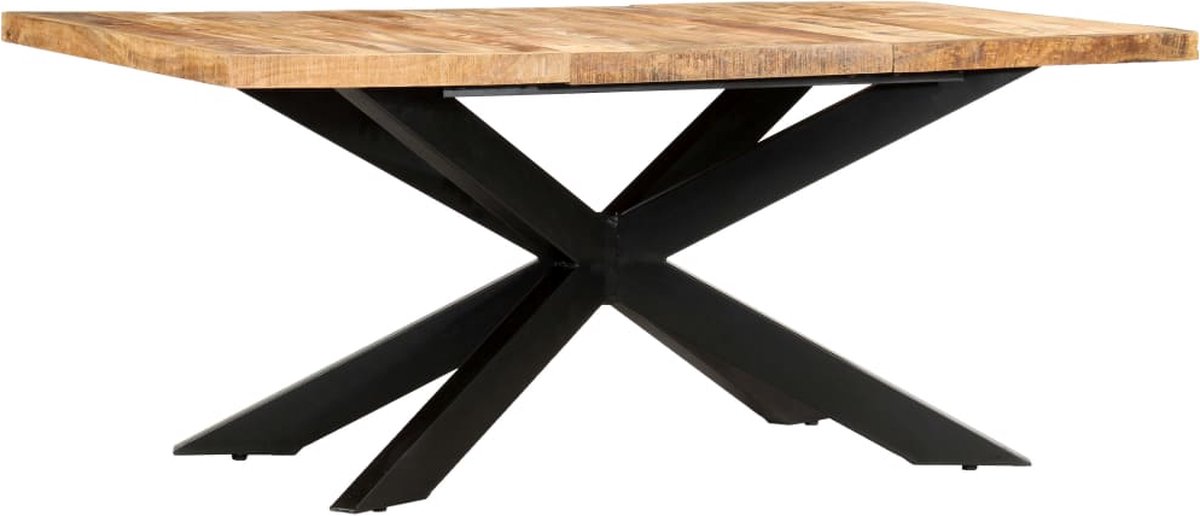 Vidaxl Eettafel 180x90x76 Cm Massief Ruw Mangohout - Bruin
