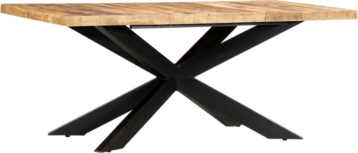 Vidaxl Eettafel 180x90x76 Cm Massief Ruw Mangohout - Bruin