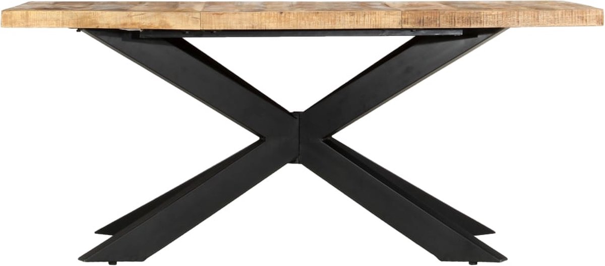Vidaxl Eettafel 180x90x76 Cm Massief Ruw Mangohout - Bruin
