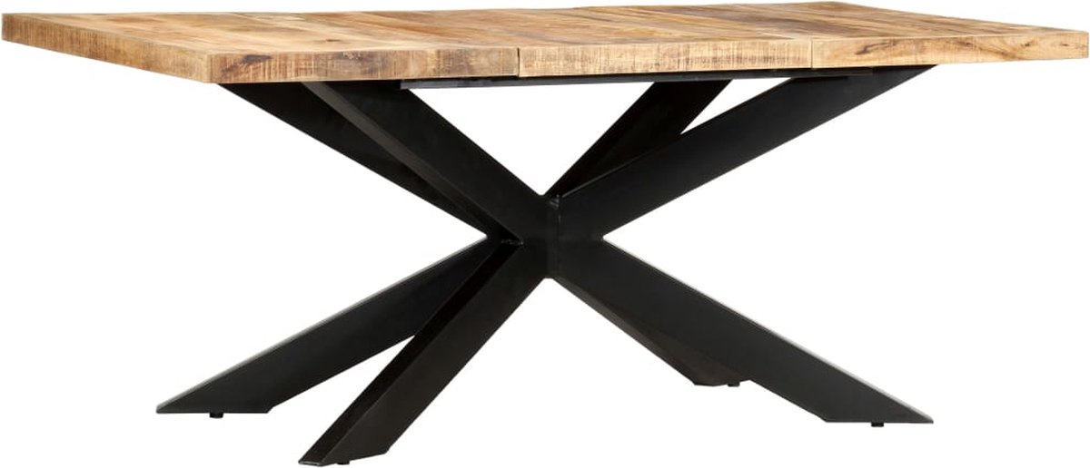 Vidaxl Eettafel 180x90x76 Cm Massief Ruw Mangohout - Bruin
