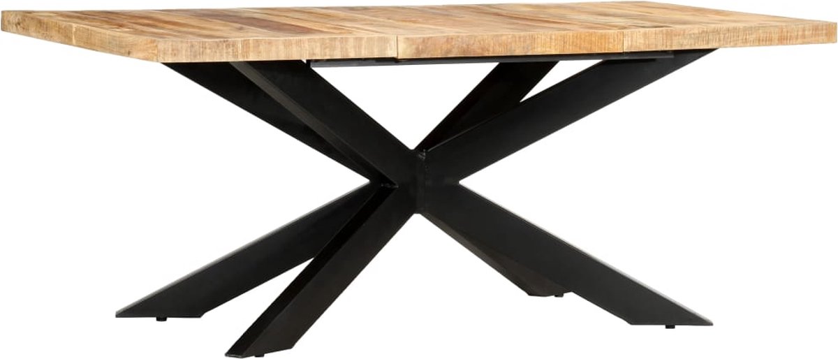 Vidaxl Eettafel 180x90x76 Cm Massief Ruw Mangohout - Bruin