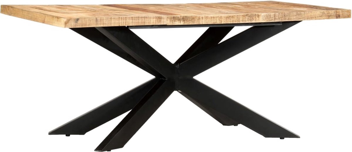 Vidaxl Eettafel 180x90x76 Cm Massief Ruw Mangohout - Bruin