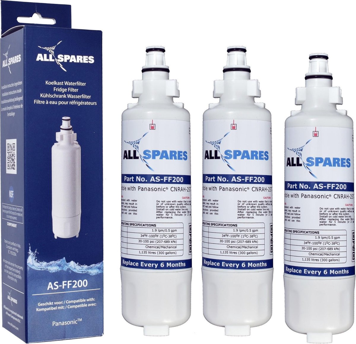 AllSpares Panasonic Waterfilter Koelkast (3st.) Cnrah-257760