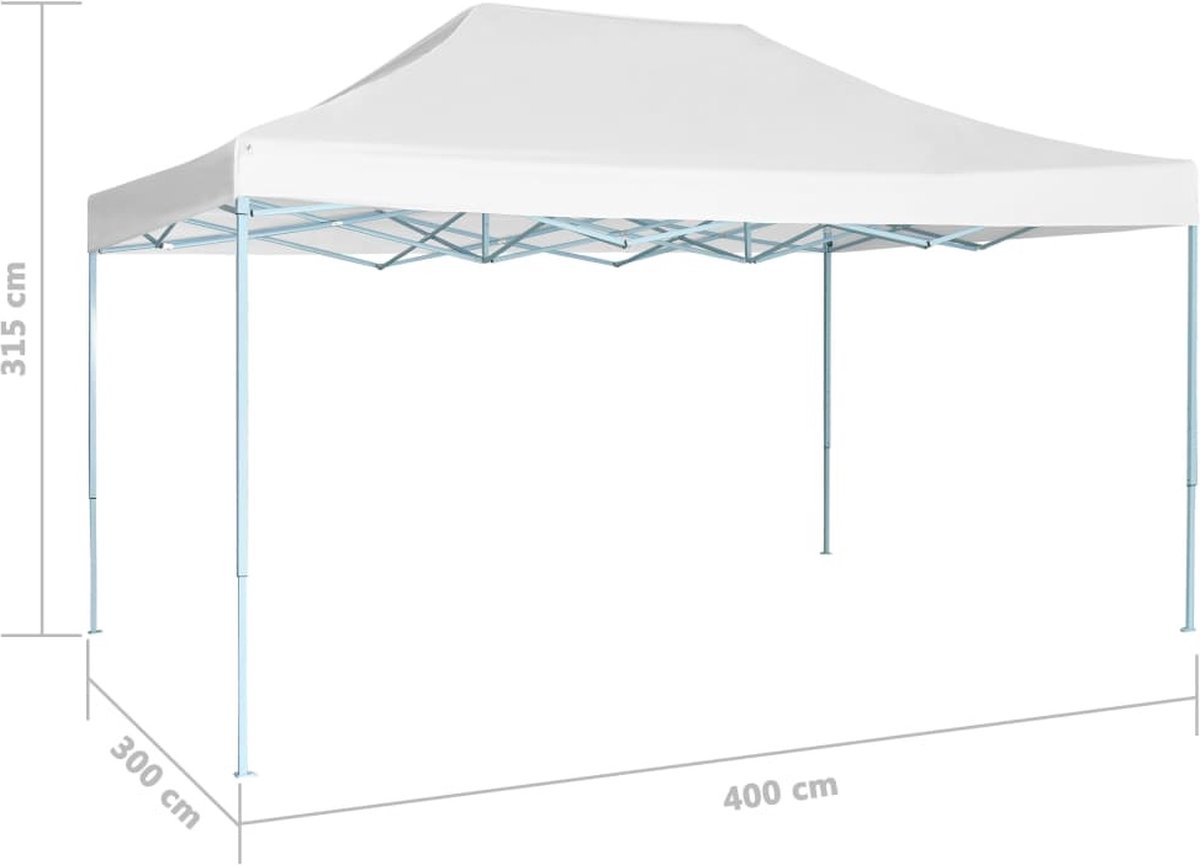 Vidaxl Partytent Inklapbaar 3x4 M Staal - Wit